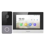 Kit videointerfon IP Hikvision pentru 1 familie, monitor 7 inch Wi‑Fi