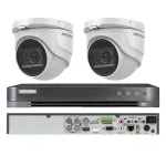 Kit supraveghere Hikvision cu 2 camere dome 8MP, IR 30 m si DVR 4K