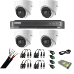 Sistem supraveghere Hikvision 4 camere interior 8MP, DVR 4K, IR 60m