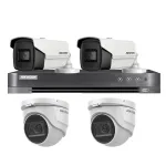 Sistem supraveghere Hikvision 8MP cu 4 camere mixte si DVR 4K