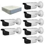 Kit supraveghere Hikvision Full HD cu 7 camere exterior IR 80 m si DVR 8 canale