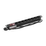 PDU rack 19 inch 1U cu 8 prize Schuko, protectie si carcasa aluminiu