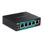 Switch PoE+ TRENDnet cu 4 porturi Fast Ethernet Long Range 250 m, 60W