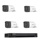 Kit supraveghere exterior Hikvision cu 4 camere Full HD, IR 40 m si DVR
