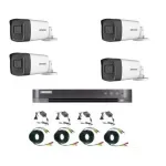 Sistem supraveghere Hikvision cu 4 camere 2MP, DVR 4 canale si accesorii