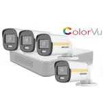 Sistem supraveghere video Hikvision cu 4 camere 2MP ColorVu si microfon