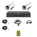 Sistem supraveghere video Dahua exterior cu 2 camere 2MP si DVR 4 canale