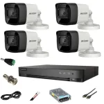 Sistem supraveghere video Hikvision 4 camere 8MP 4K cu DVR 4 canale