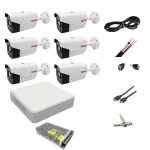 Kit supraveghere exterior cu 6 camere 2MP IR 40m si DVR Hikvision