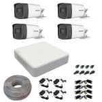 Sistem supraveghere Hikvision cu 4 camere 5MP, DVR 4 canale si IR 80 m