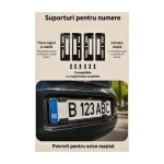 Suport număr auto extra slim universal față-spate, rezistent UV