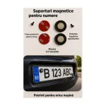 Suport magnetic pentru numar auto, fara gaurire, montaj rapid universal