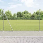 Gard cu Stâlp Argintiu 1,4 x 10 m Oțel GartenMobel Dekor