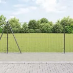 Gard cu Stâlp Gri 1,2 x 25 m Oțel GartenMobel Dekor