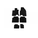 Mochete textile cu trei straturi, potrivite pentru Nissan Qashqai +2 2008-2014, cu 7 locuri, din 6 piese, negre Performance AutoTuning