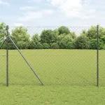 Stâlp de gard. Gri 10 x 1,6 m (plasă 60 x 60 mm) Oțel și PVC GartenMobel Dekor