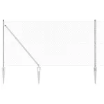 Gard din otel argintiu 10 x 1,2 m cu plasa 40 x 40 mm si stalpi