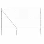 Gard din otel argintiu 10 x 1,4 m, plasa 60 x 60 mm, cu stalpi