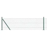 Gard din plasă verde 10 x 0,6 m cu stâlpi din oțel și PVC, 40 x 40 mm
