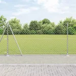 Stâlp gard din oțel argintiu 10 x 1,2 m, plasă 60 x 60 mm