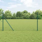 Gard metalic verde 50 x 1,2 m cu plasa sudata si stalpi din otel