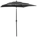 Umbrelă de grădină 3 niveluri, stâlp aluminiu, antracit, 2x2 m GartenMobel Dekor