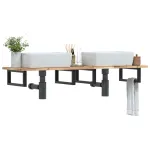 Raft pentru lavoar montat pe perete, oțel și lemn masiv acacia GartenMobel Dekor