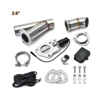 Kit cut off valve evacuare auto 63 mm inox cu telecomanda si V-band
