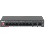 Switch PoE Dahua cu 8 porturi Gigabit, 2 uplink RJ-45, 96W