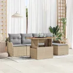 Set de canapele pentru grădină 6 pcs Beige și gri deschis GartenMobel Dekor