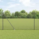 Gard din plasă pentru grădină, gri, 50 x 1,5 m, oțel rezistent la exterior