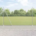 Gard din oțel galvanizat pentru exterior, argintiu, 50 x 1,4 m