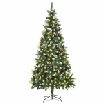 Brad de Crăciun artificial pre-iluminat cu conuri de pin 210 cm GartenMobel Dekor