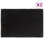 Covoraș de ușă, 2 buc., negru, 40x60 cm, fibre de cocos GartenMobel Dekor