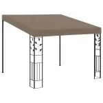 Pavilion montat pe perete, gri taupe, 3x3x2,5 m GartenMobel Dekor