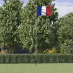 Steag Franța și stâlp din aluminiu, 6,08 m GartenMobel Dekor