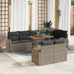 Set de canapele pentru grădină cu pernă Manual 9 pcs Gri GartenMobel Dekor