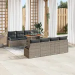 Set de canapele pentru grădină cu pernă 9 pcs Gri și Brown GartenMobel Dekor