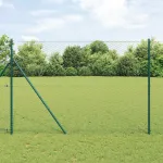 Gard metalic verde pentru gradina, 25 x 1,6 m, plasa 36 mm, otel si PVC