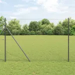 Gard metalic pentru exterior, gri, 25 x 1,5 m, din otel, rezistent la intemperii