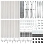 Gard din sârmă cu stâlpi din oțel, argintiu, 100 x 0,8 m