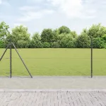 Set stâlpi pentru gard gri din oțel, 50 x 1 m, rezistenți la coroziune