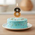 Lumânare pentru tort cifra 8, model aniversar decorativ, 12 cm