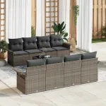 Set de canapele pentru grădină 9 pcs Gri 55 x 55 x 37 cm GartenMobel Dekor