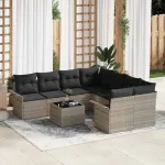 Set de canapele pentru grădină 9 pcs Gri deschis și gri închis GartenMobel Dekor