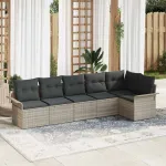 Set de canapele pentru grădină 6 pcs Gri deschis poliratan GartenMobel Dekor