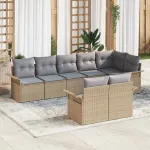 Set de canapele pentru grădină 8 pcs Bej poliratan GartenMobel Dekor