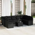 Set de canapele pentru grădină 10 pcs Bej poliratan GartenMobel Dekor