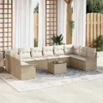 Set de canapele pentru grădină 11 pcs Maro poliratan GartenMobel Dekor