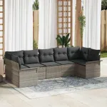 Set de canapele pentru grădină 7 pcs Gri deschis Rattan poli GartenMobel Dekor